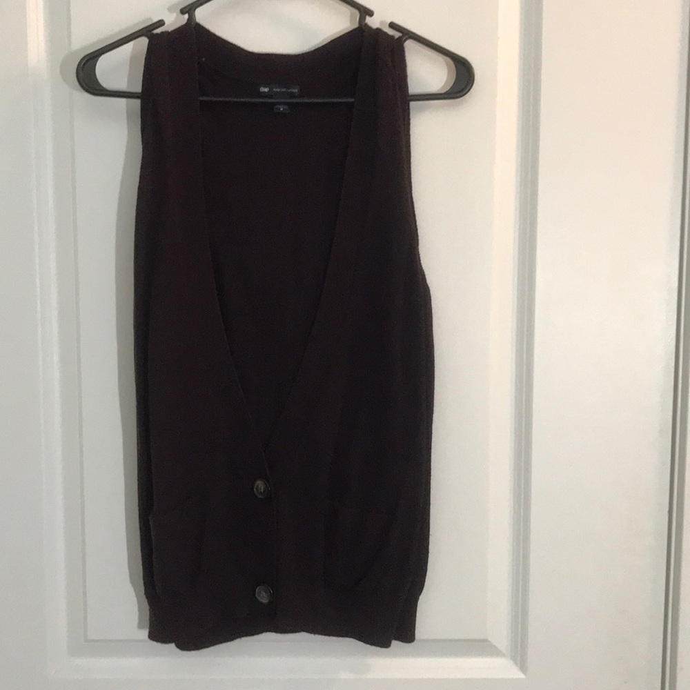 Dark purple sleeveless cardigan-GAP medium